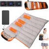 USB Electrical Heated Sleeping Bag 3 Heating Settings 4 Heat Zones Ultra Lightweight Thicken Down Cotton Camping Sleeping Bag for Backpacking