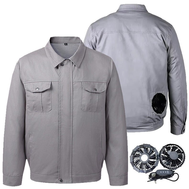 Summer Cooling Fan Jacket for Men Women, Adjustable 4-Speed Wearable Air Conditioning Workwear for Construction Gardening Outdoor Activities Fishing Hiking Workers