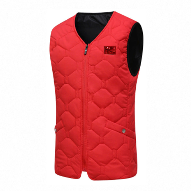 35 Heating Areas Heated Vest for Women Men with 3 Adjustable Temperature Electric USB Rechargeable Winter Thermal V-Neck Gilet