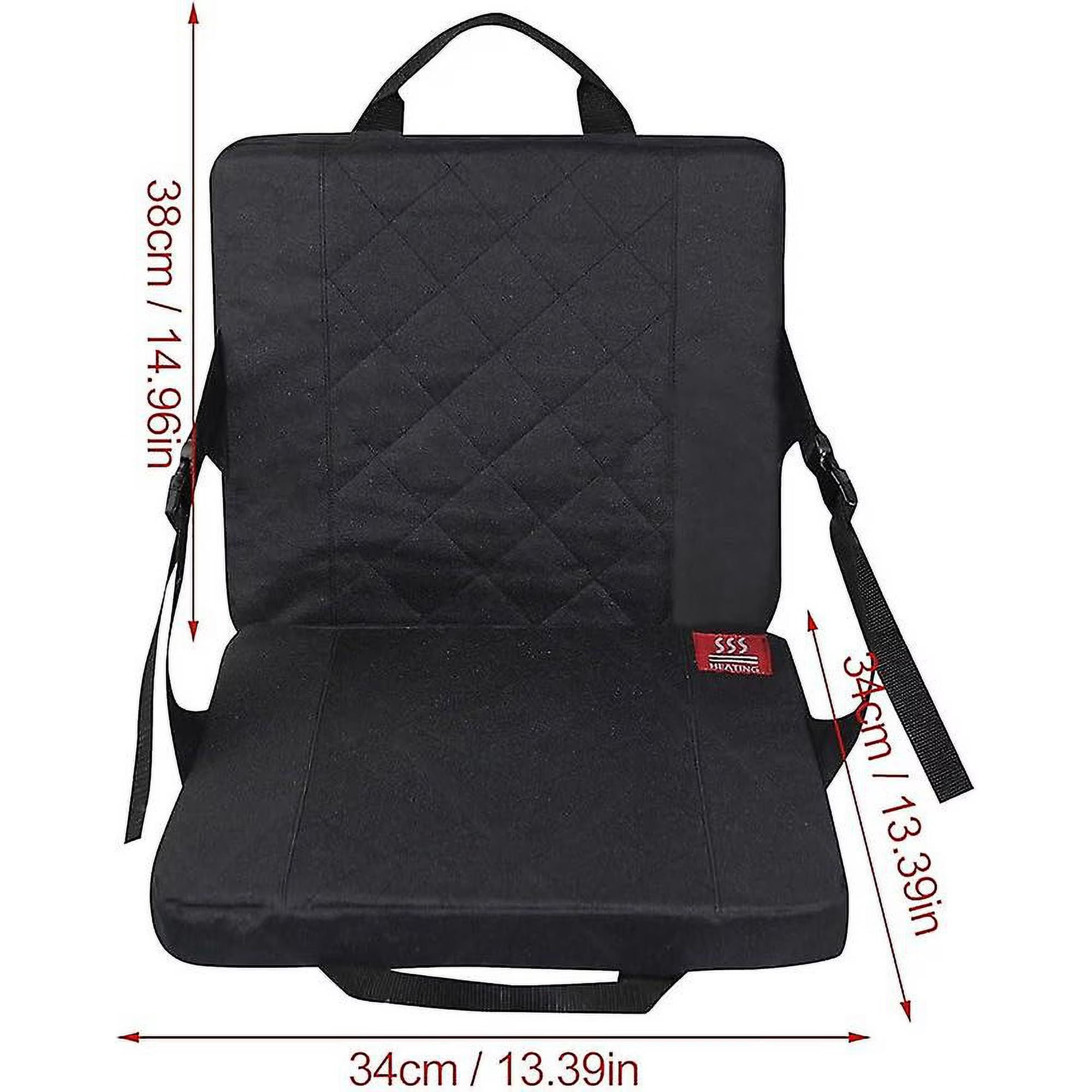 Portable Heated Seat Pad 3 Level Heating Folding Heated Outdoor Chair with Handle Adjustable Heated Stadium Seats