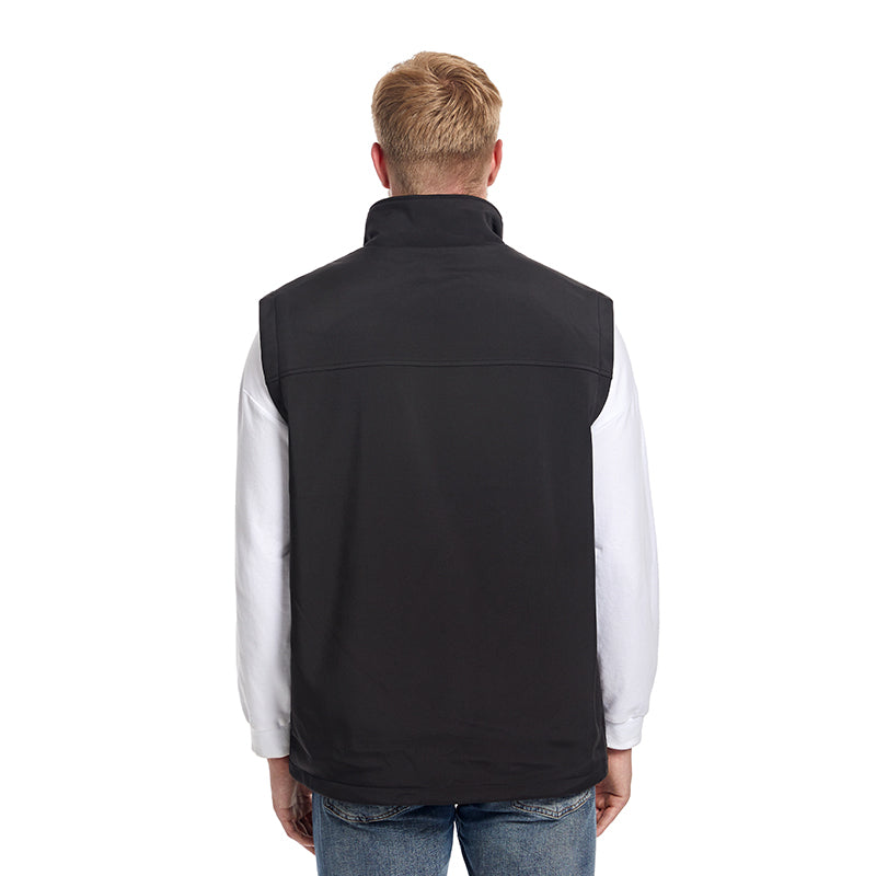 Men's Plain Heated Quilted Vest, 9 Heating Zones Sleeveless Zip Stand-Up Collar Winter Gilet Warm Electric Heat Waistcoat for Running, Hiking, Riding, Golf