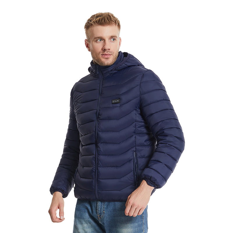 4 Temp-controller 19 Heating Zones Heated Jacket with Hood for Women Men 3 Temperature Levels Electric Charging Thermal Long Sleeve Warm Coat