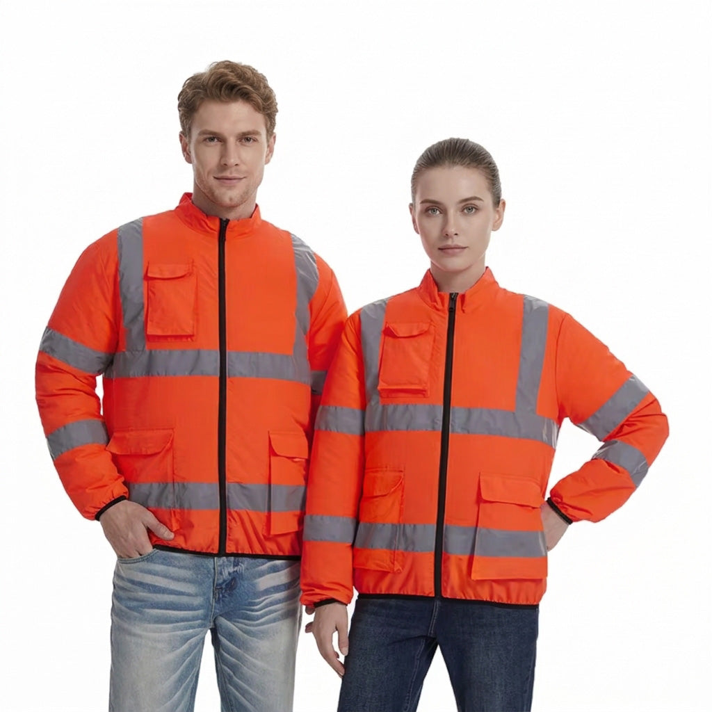 High Visibility Air Cooling Jackets for Men Women, Cooling Clothes with 3 Fans for Working Cycling Outdoor Reflective Stripe Polyester Work Uniform Adjustable Fan Work Coat