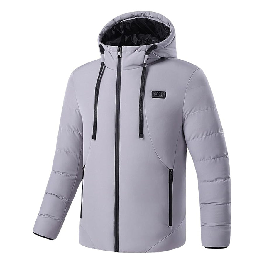 Thermal Hooded Heated Coat for Men Women, Dual Control 11 Heating Areas, USB Charging Electric Body Warmer Hoodie Jacket for Winter Outdoor Working Sports