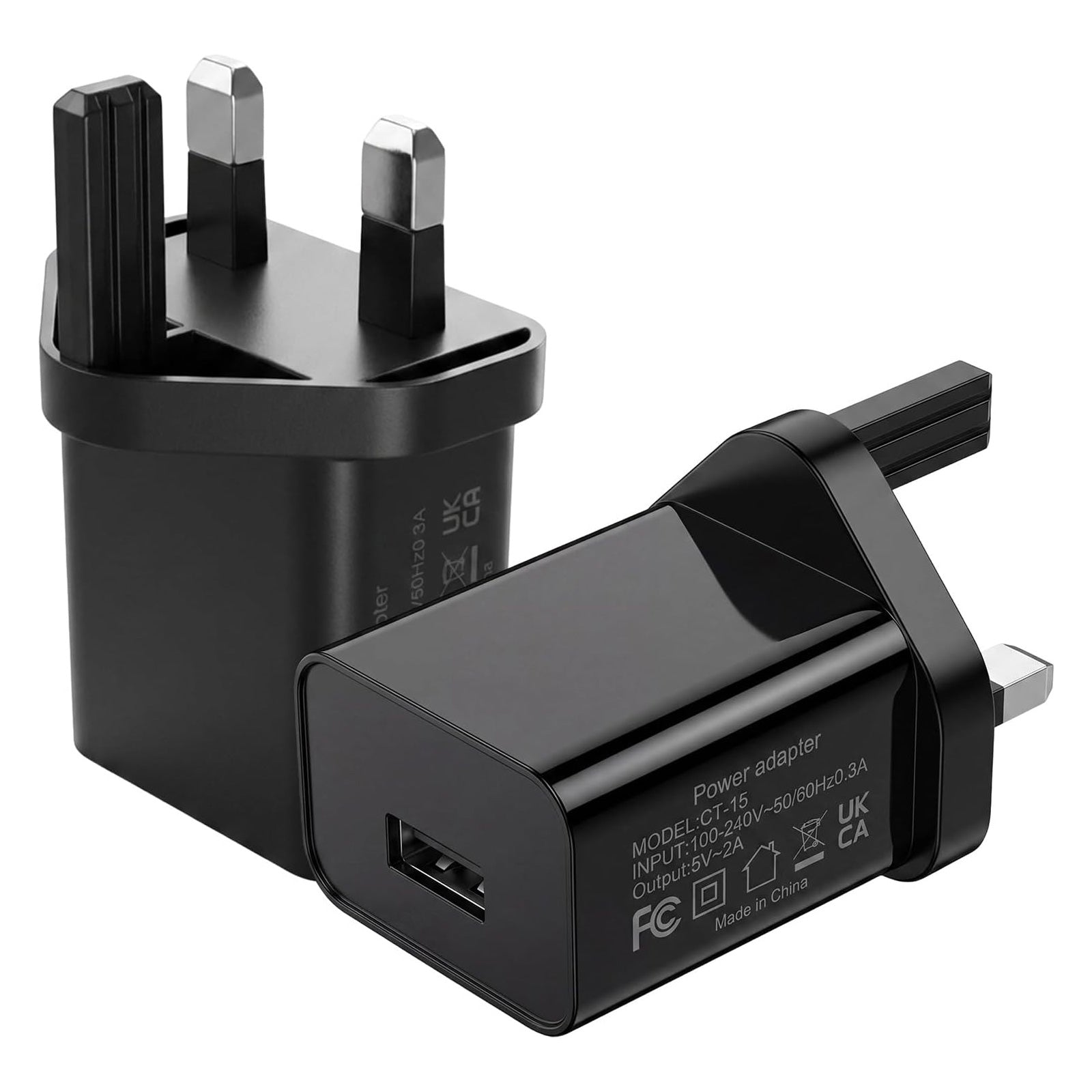UK-Standard 5V2A USB Plug Adapter Single USB-A Port Charger Plug