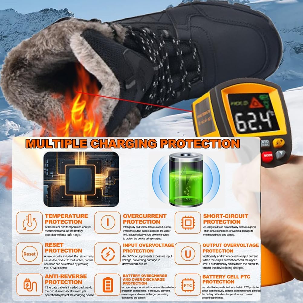 Smart Heated Sneakers for Women with Rechargeable 20000mAh Battery 3 Heating Levels Electric Heated Shoes, Waterproof Upper, Non-Slip Rubber Sole, Winter Warmth Footwear for Hiking Outdoor Activities