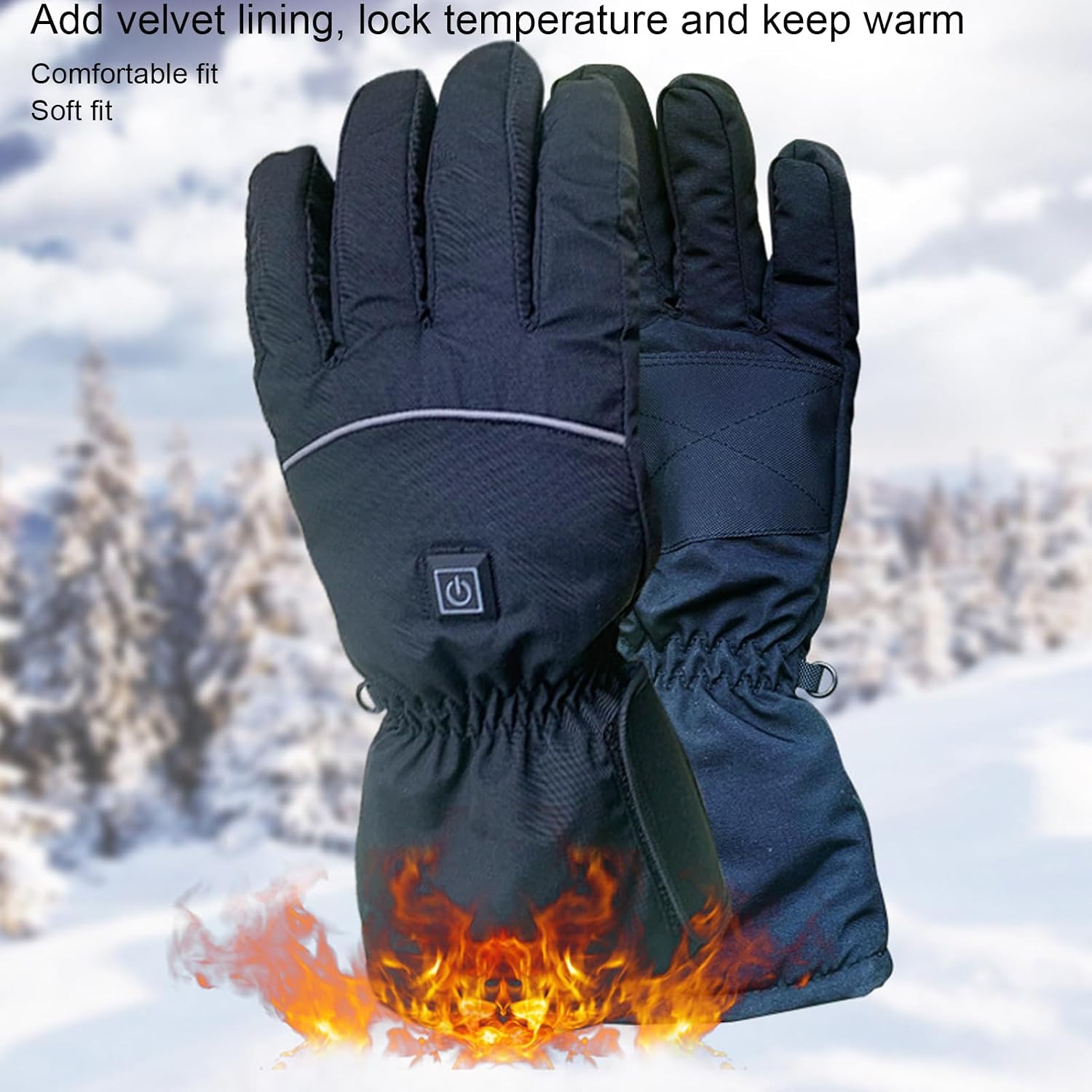 Touch Screen Heated Gloves with 2*8500mAh Batteries 3 Heating Mode Electric Heated Gloves for Sports Outdoor Hiking Riding Skiing Camping Motorcycle