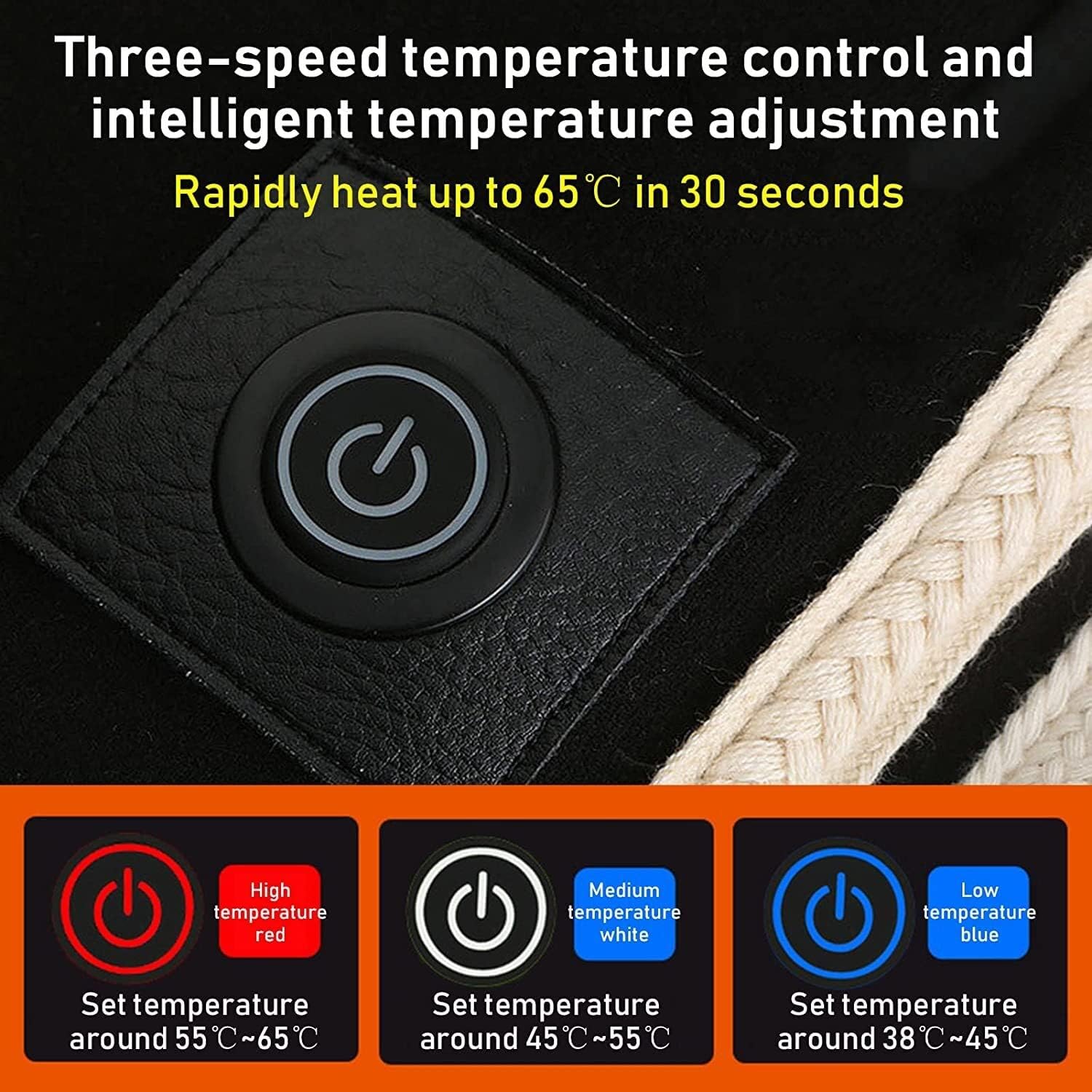 Winter Electric Heated Pants for Women Men, 3-Level Temperature Control, 8 Heating Areas, USB Electric Fleece Thermal Trousers