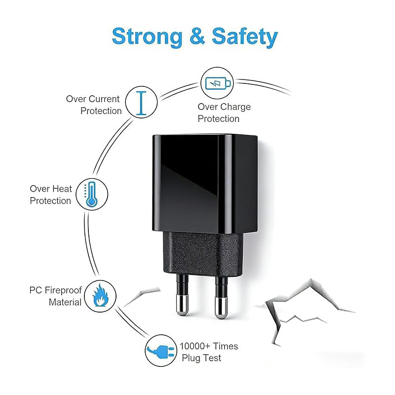 EU-Standard USB Charging Adapter Plug 5 V 2 A Wall Mount Charger