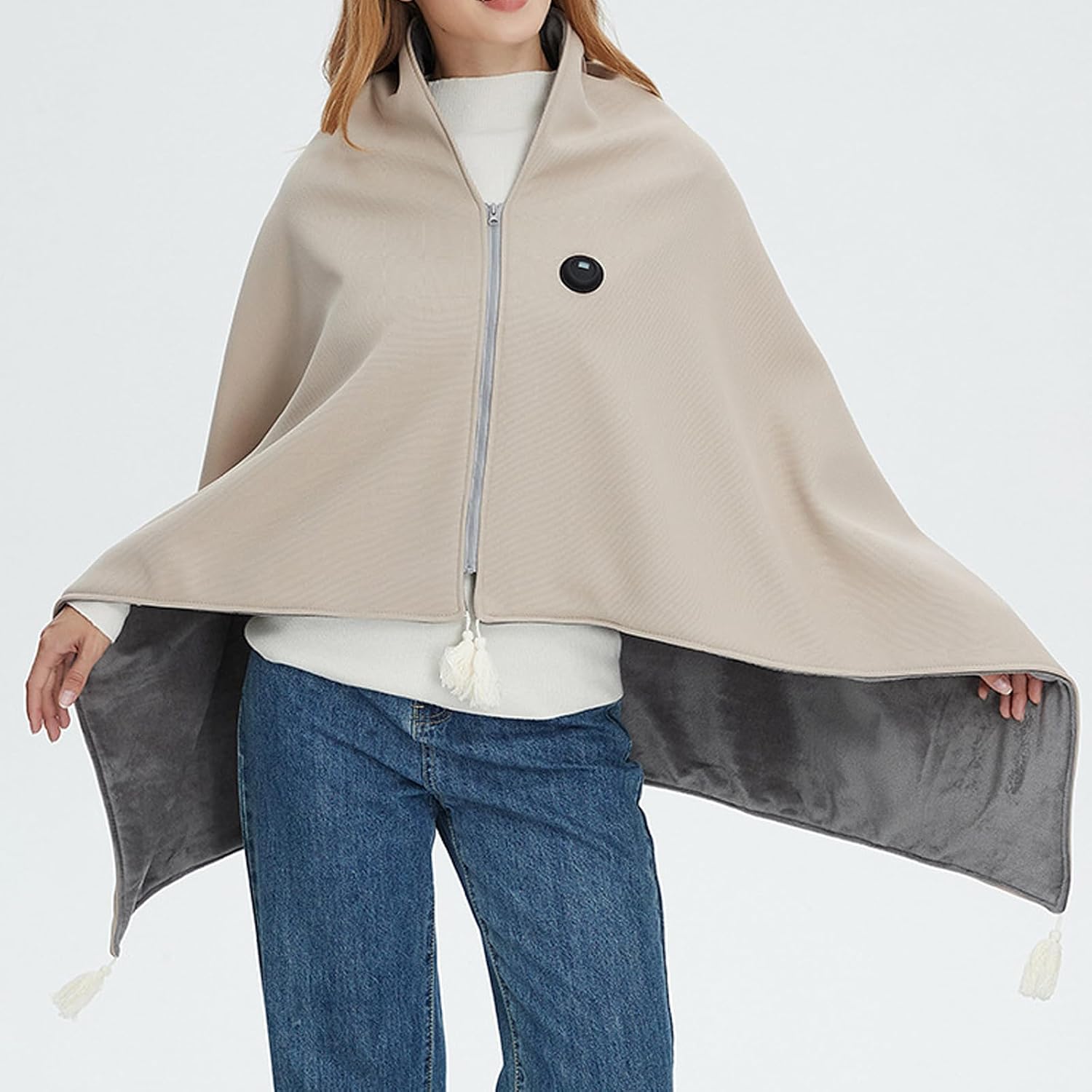 3 Heat Levels Electric USB Heated Shawl Blanket, Portable Washable Throw Heating Shawl For Women Winter Warm Soft Heated Shawls Wraps For Bed, Couch, Sofa, Home