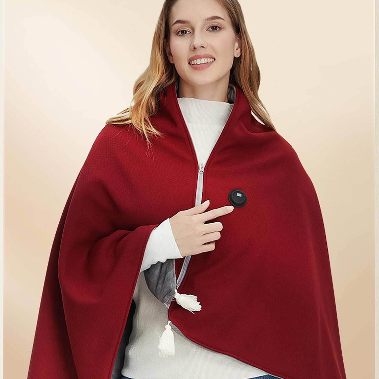 3 Heat Levels Electric USB Heated Shawl Blanket, Portable Washable Throw Heating Shawl For Women Winter Warm Soft Heated Shawls Wraps For Bed, Couch, Sofa, Home