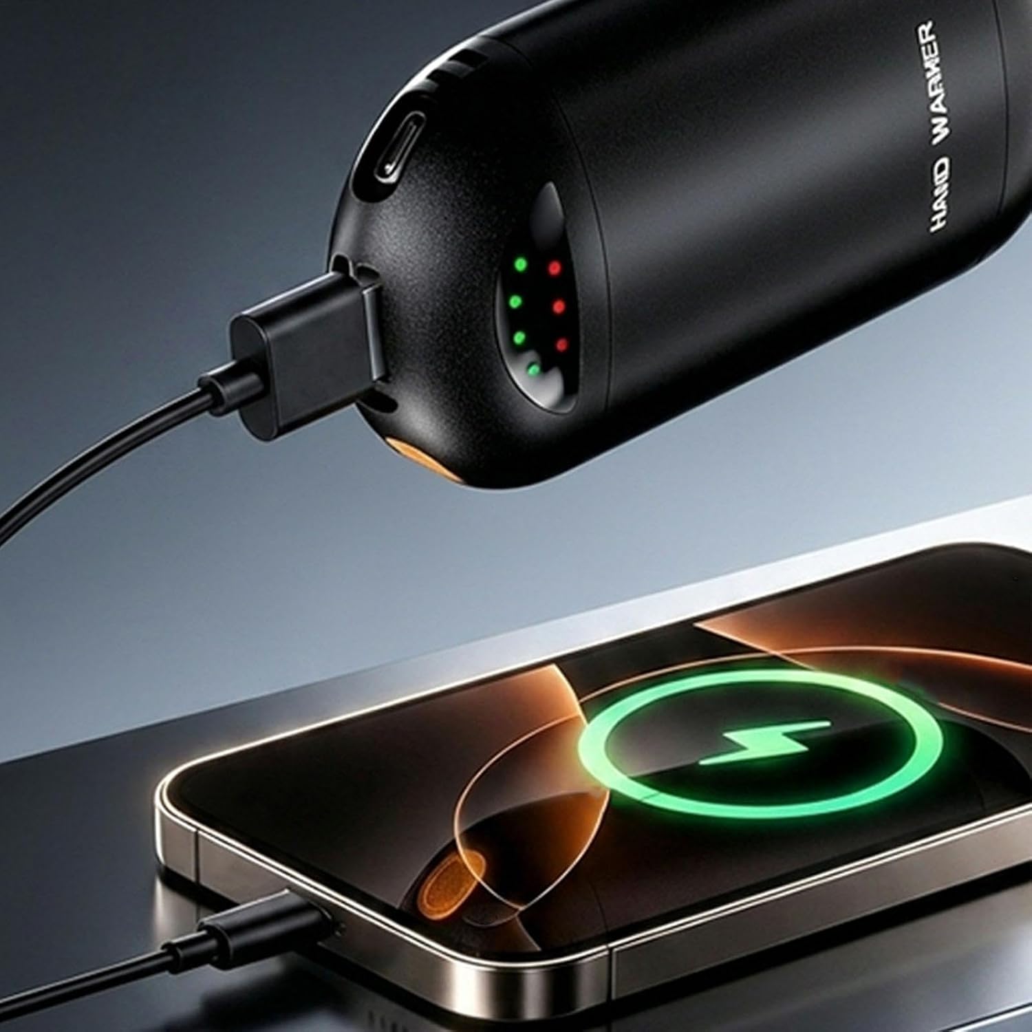 2 in 1 Split Portable Rechargeable Hand Warmer, Mini Pocket Electric Heater with LED Dual Display, 3 Constant Temperature Modes