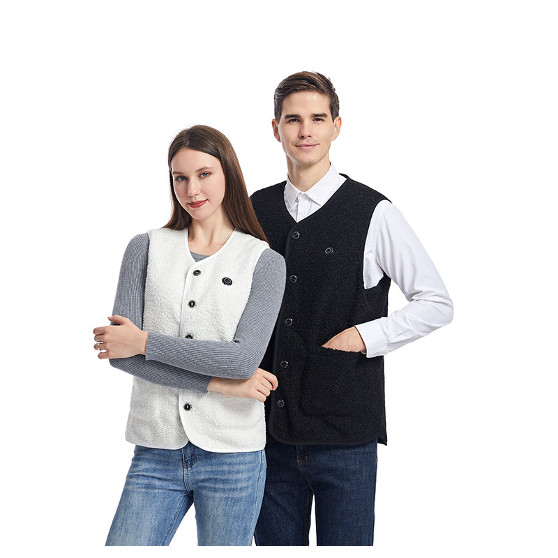 Fleece Heated Vest for Men Women 16 Heating Zones 3 Adjustable Temperature USB Rechargeable Electric Body Warmer