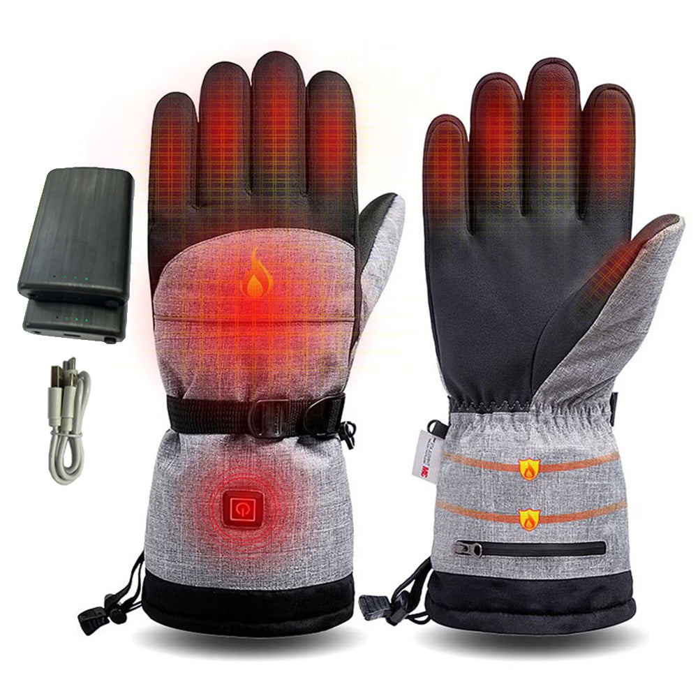 Rechargeable Electric Heated Gloves with 2pcs 8500mAH Batteries 3 Heating Levels Touchscreen Waterproof Winter Ski Motorcycle Hiking Cycling Gloves Hand Warmer