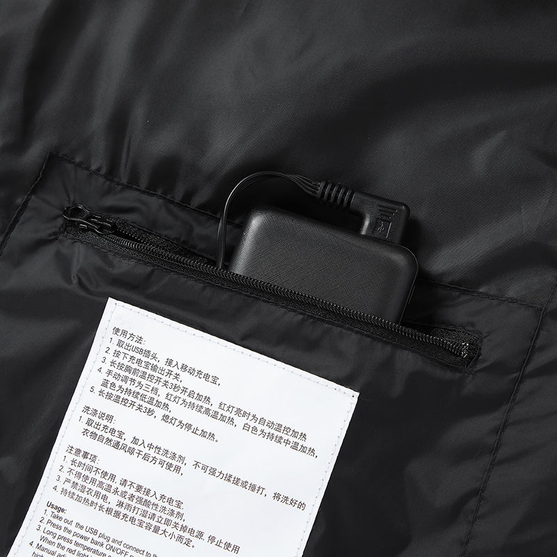 Dual Control 11 Heating Zones Heated Jacket for Women Men USB Electric Charging Heater Thermal Long Sleeve Cotton Winter Coat