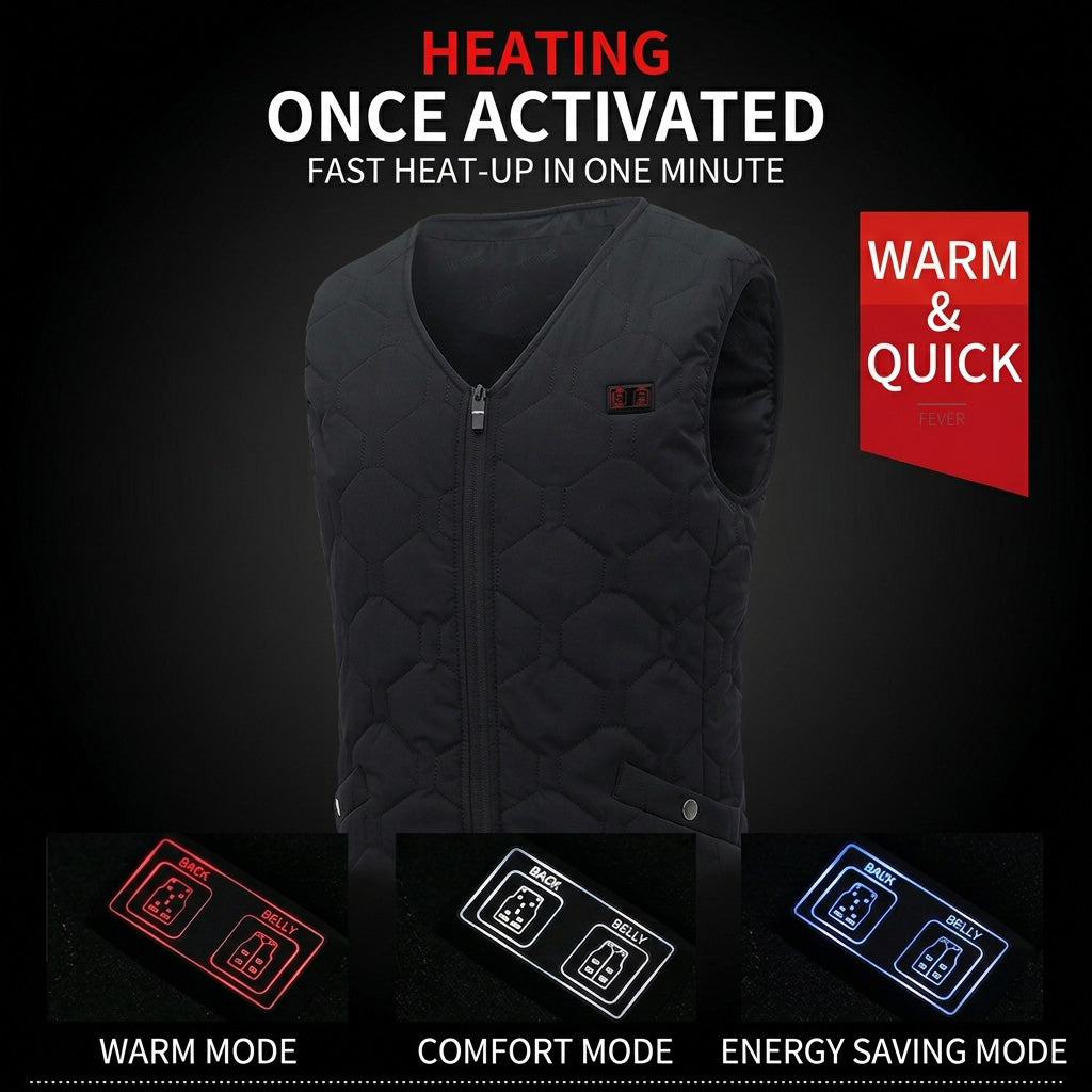 35 Heating Areas Heated Vest for Women Men with 3 Adjustable Temperature Electric USB Rechargeable Winter Thermal V-Neck Gilet