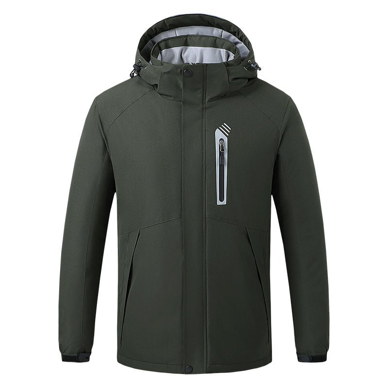 Soft Shell Electric Heated Jacket for Men Women with Detachable Hood 8 Heating Zones 3 Levels of Temperature Control Heating Winter Coat for Outdoor Hiking Skiing Hunting