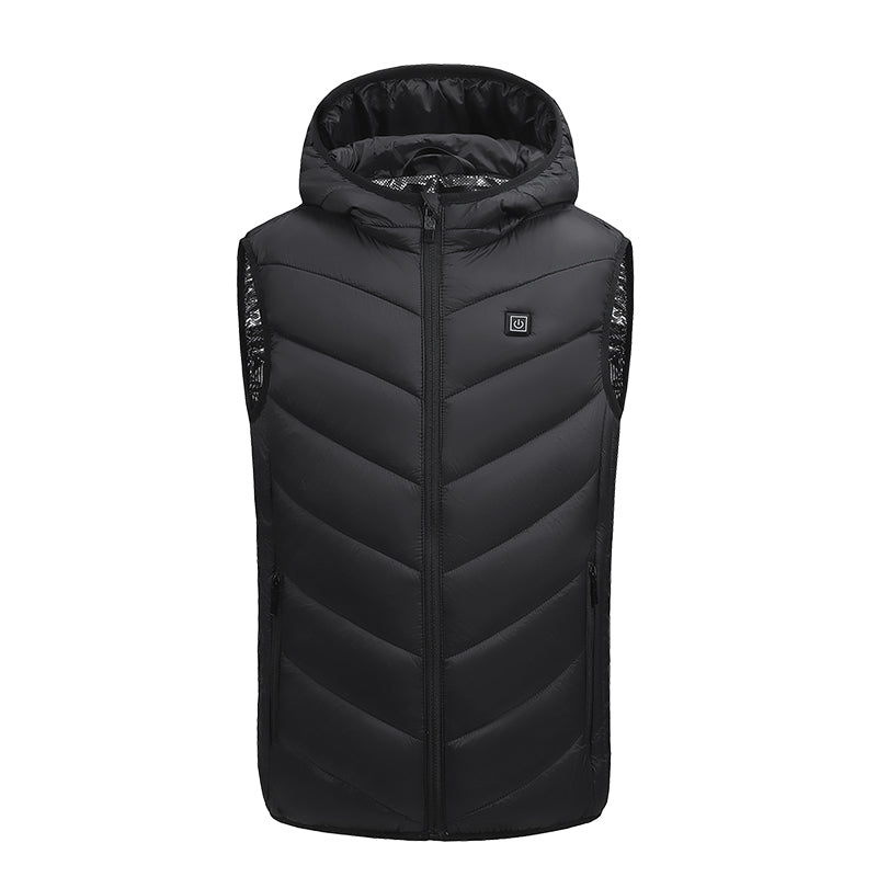 Heated Hooded Vest for Kids USB Rechargeable 10 Heating Zones 3 Adjustable Temperature Heating Gilet Boys Girls Body Warmer Waistcoat