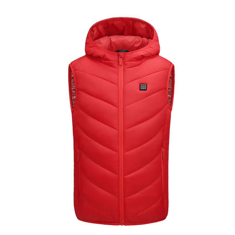 Heated Hooded Vest for Kids USB Rechargeable 10 Heating Zones 3 Adjustable Temperature Heating Gilet Boys Girls Body Warmer Waistcoat