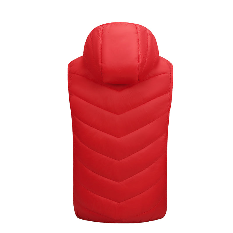 Heated Hooded Vest for Kids USB Rechargeable 10 Heating Zones 3 Adjustable Temperature Heating Gilet Boys Girls Body Warmer Waistcoat