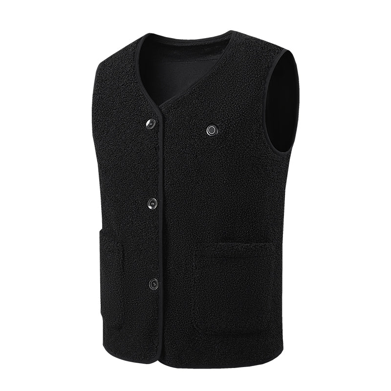 Fleece Heated Vest for Men Women 16 Heating Zones 3 Adjustable Temperature USB Rechargeable Electric Body Warmer