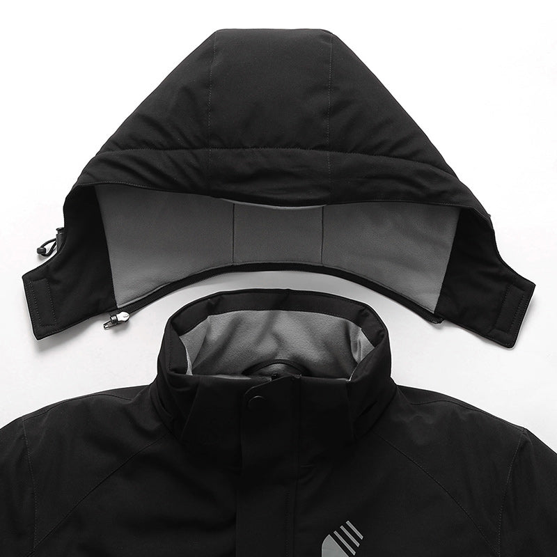 Soft Shell Electric Heated Jacket for Men Women with Detachable Hood 8 Heating Zones 3 Levels of Temperature Control Heating Winter Coat for Outdoor Hiking Skiing Hunting