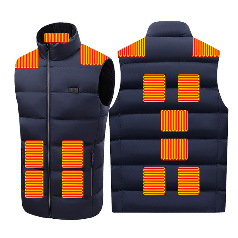 Dual Control 15 Carbon Fiber Heating Pads Thermal Vest for Women Men Heated Gilet 3 Heat Settings Electric USB Charging Heating Waistcoat
