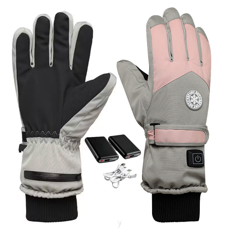 Rechargeable Heated Gloves for Men Women, 2*3000mAh Battery, 3 Heating Levels, Up to 65℃, Touchscreen, Waterproof, Windproof, Anti-slip Palm