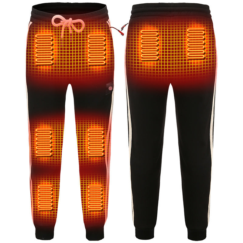 Winter Electric Heated Pants for Women Men, 3-Level Temperature Control, 8 Heating Areas, USB Electric Fleece Thermal Trousers