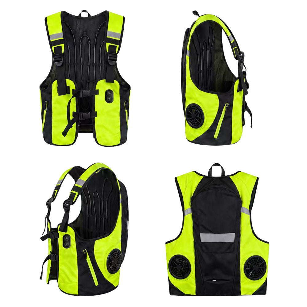 Reflective Dual Cooling Vest with Smart Water Circulation Dual Air-Cooled
