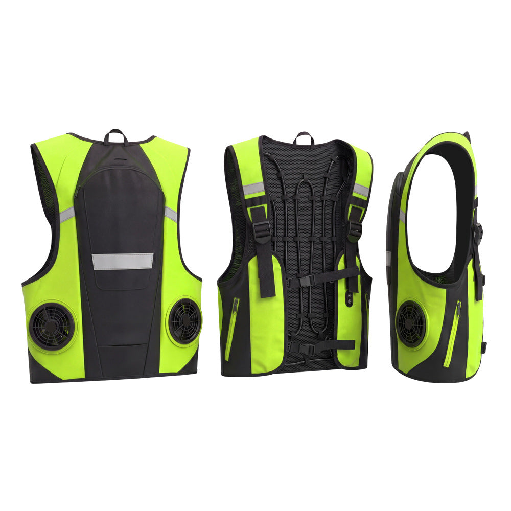 Reflective Dual Cooling Vest with Smart Water Circulation Dual Air-Cooled