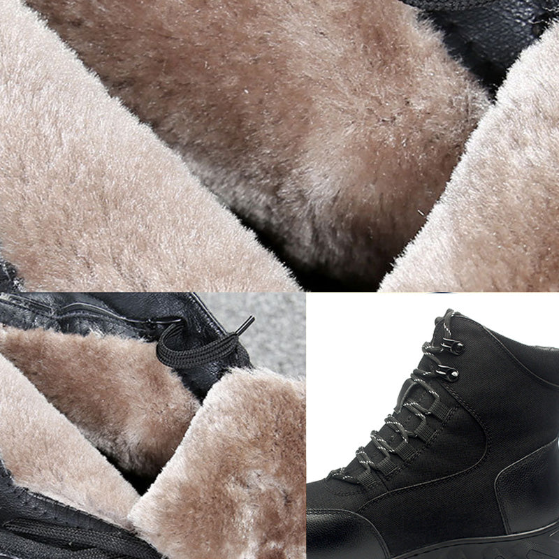 Genuine Leather Heated Boots for Men with Five-Level Heating System Rechargeable 20000mAh Battery Winter Waterproof Warm Snow Work Boot Rechargeable Electric Heating Foot Warmers