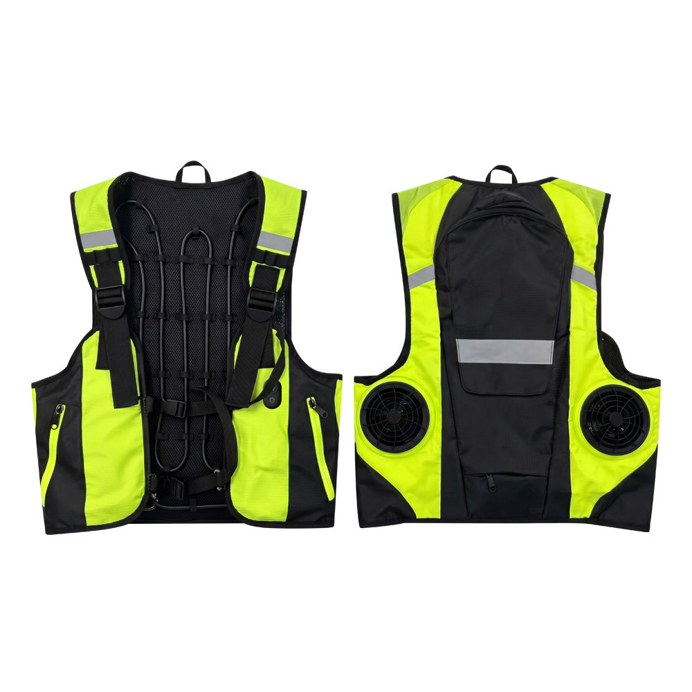 Reflective Dual Cooling Vest with Smart Water Circulation Dual Air-Cooled