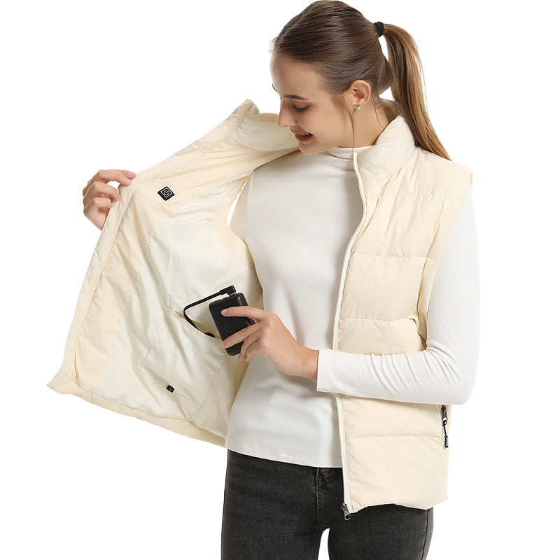 Heated Down Vest for Men Women, USB Electric Sleeveless Heated Waistcoat with 13 Heating Zones 3 Heating Levels