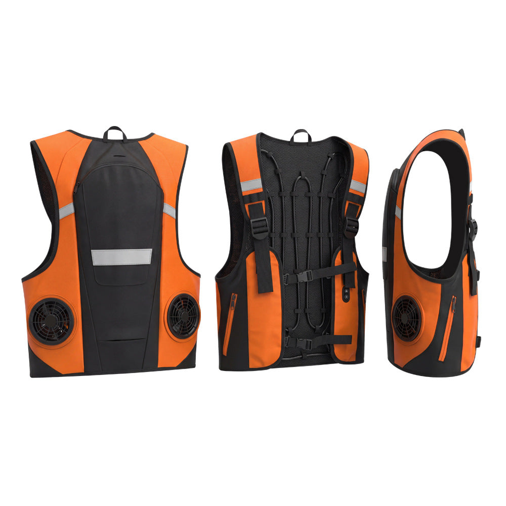 Reflective Dual Cooling Vest with Smart Water Circulation Dual Air-Cooled
