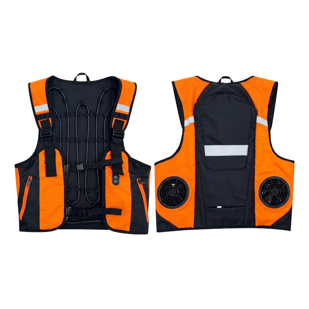 Reflective Dual Cooling Vest with Smart Water Circulation Dual Air-Cooled