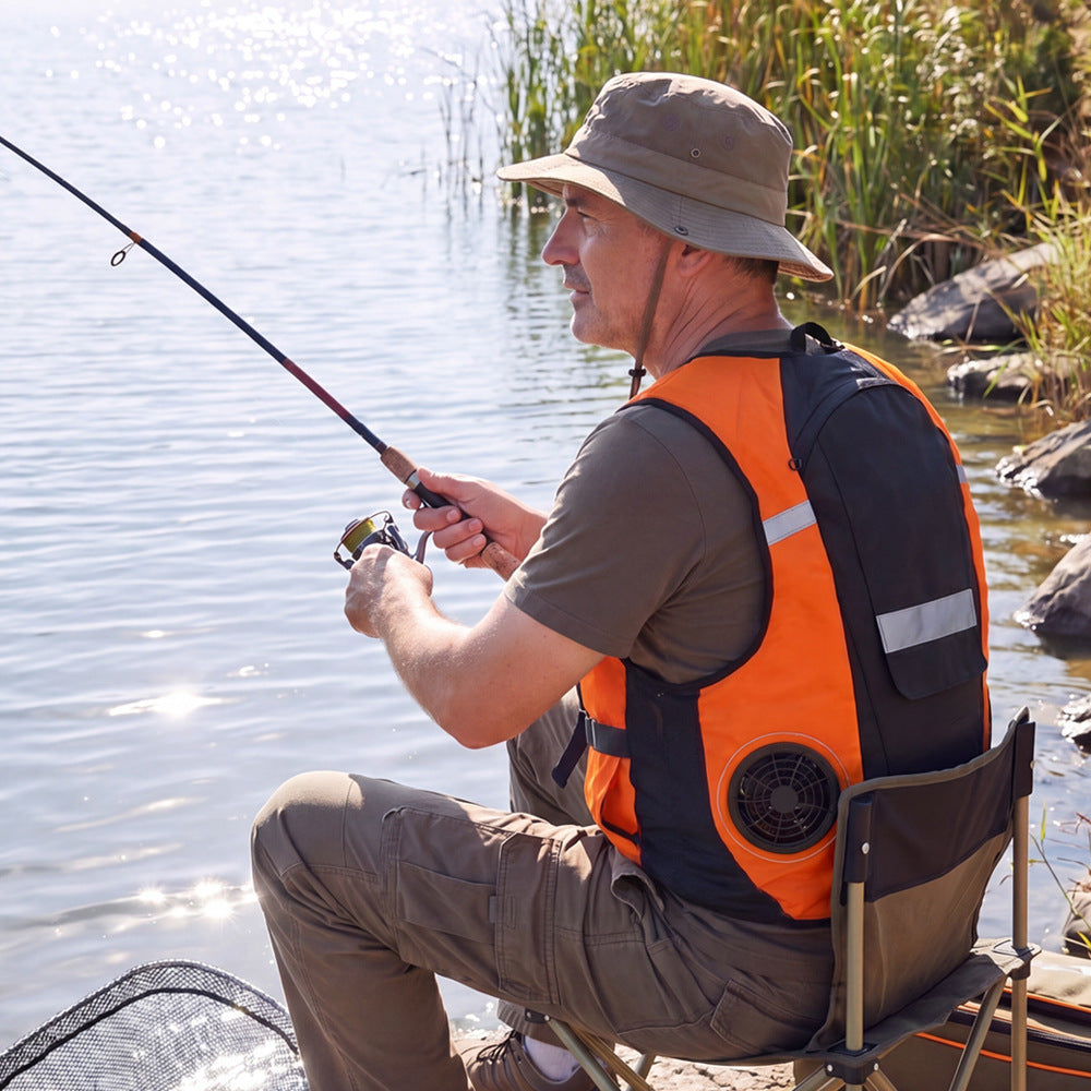 Reflective Dual Cooling Vest with Smart Water Circulation Dual Air-Cooled