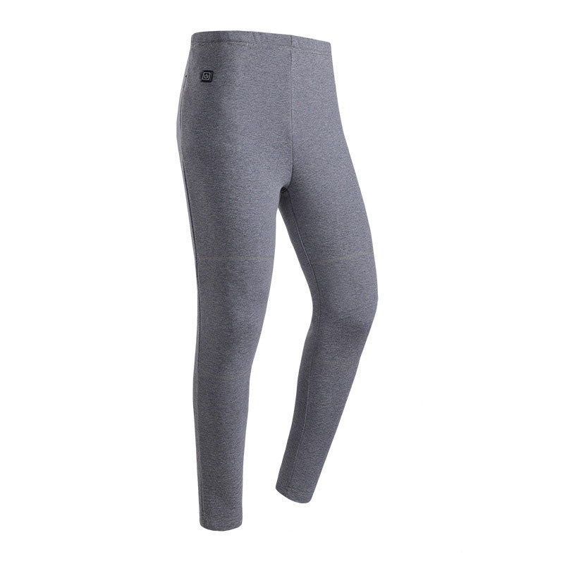 Gray Heated Thermal Underwear Long Johns Fleece Pajamas for Men with USB Electric Layer Base for Full Body Warmth