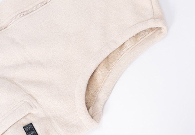 Fleece Lined Heated Vest for Women Men, 3 Gear Temp Control Dual Control 10 Heating Zones USB Electric Heating Stand Collar Smart Thermal Waistcoat