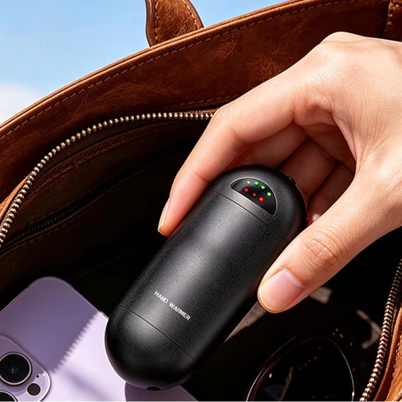 2 in 1 Split Portable Rechargeable Hand Warmer, Mini Pocket Electric Heater with LED Dual Display, 3 Constant Temperature Modes
