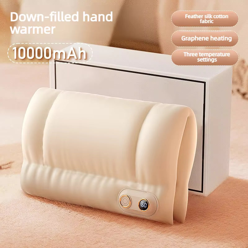 Portable Graphene Heating Hand Warmer, 10000mAh Rechargeable Heating Device Waterless USB Charging Constant Temperature Warmer Knee Pad, Digital Display