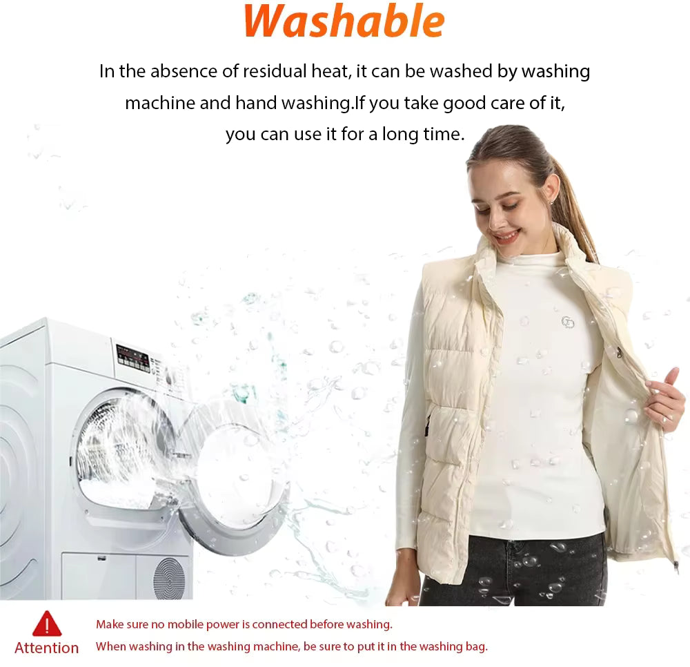 Heated Down Vest for Men Women, USB Electric Sleeveless Heated Waistcoat with 13 Heating Zones 3 Heating Levels