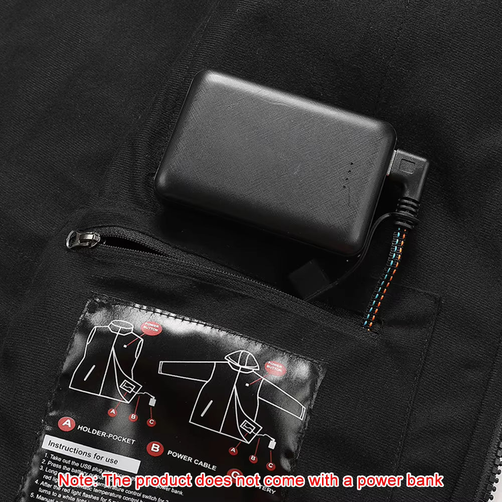 Fleece Heated Jackets for Men Women Temperature Display 9 Heated Areas 3 Gear Temperature USB Charging Heated Zip Up Coat for Outdoor Skiing Hiking