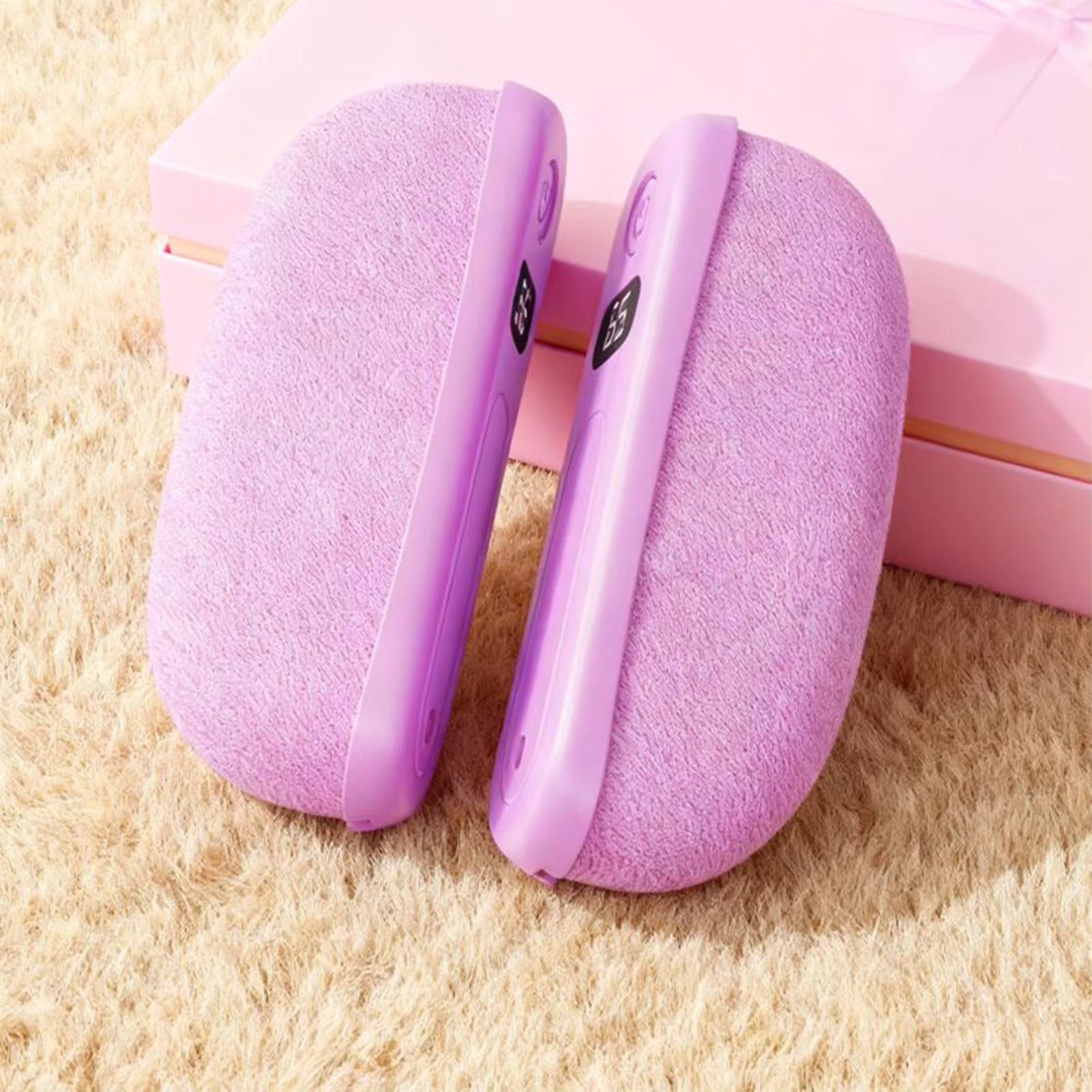 Portable Hand Warmer 2 Pieces, Smart Constant Temperature Double-sided Heating Comfortable French Velvet Pocket Warmer