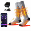APP Remote Control Rechargeable Heated Socks for Men and Women 5000mAh*2 Batteries Electric Foot Warmers with 3 Heating Levels, Washable Thermal Socks for Skiing Hiking Outdoor Winter Activities