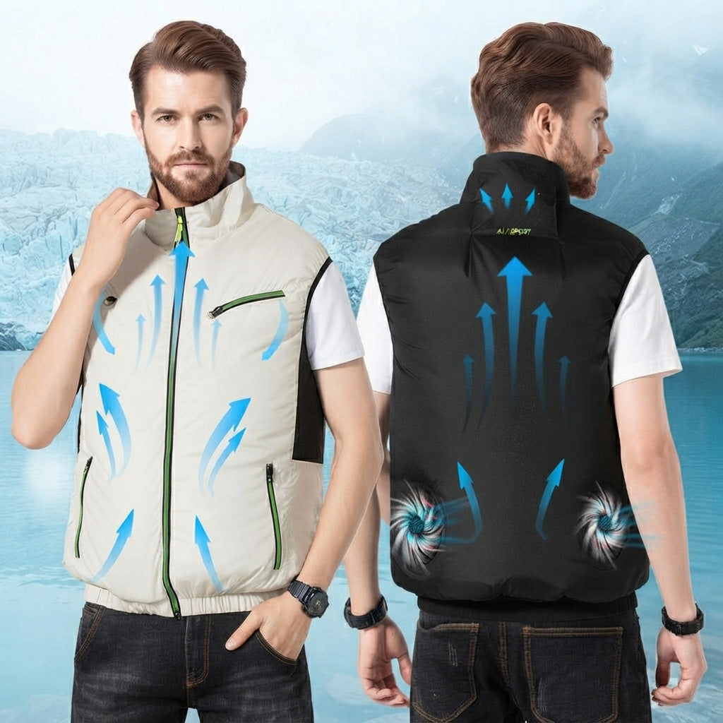 Electric Cooling Fan Vest for Men Women with Air Conditioning Fans Sleeveless Workwear Air-conditioned Clothes for Outdoor Hot Weather Work