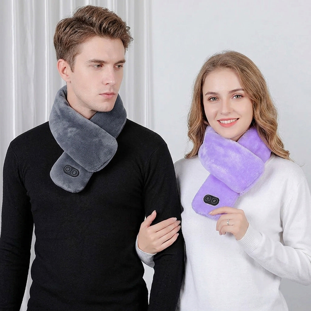Unisex 80CM Heated Massaging Neck Warmer Scarf for Pain Soft USB Electric Heating Neck and Shoulder Heating Pad Neckerchief