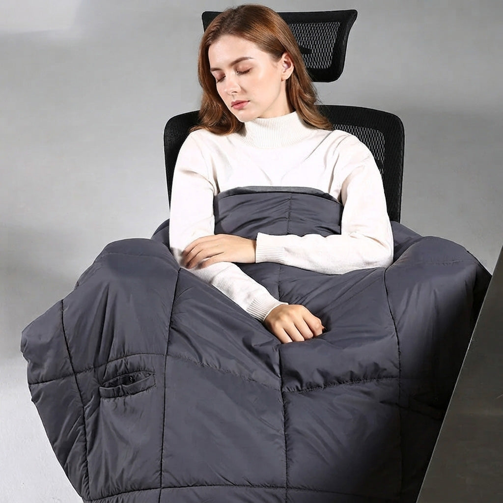 Smart USB Heated Blanket 3 Temperature Levels Wrap Warm Shawl for Waist and Legs Multi-functional Coat Cozy Comfort for Cold Weather