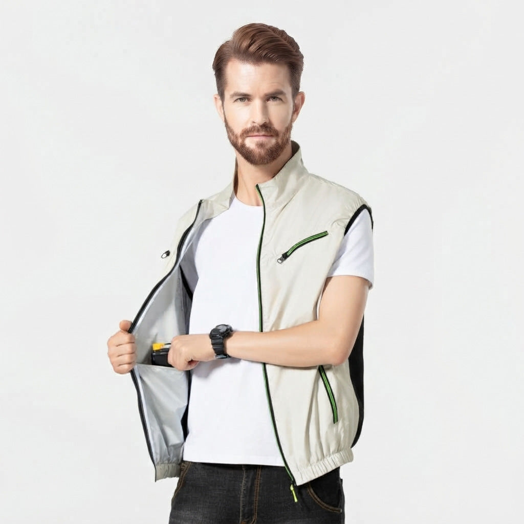 Electric Cooling Fan Vest for Men Women with Air Conditioning Fans Sleeveless Workwear Air-conditioned Clothes for Outdoor Hot Weather Work